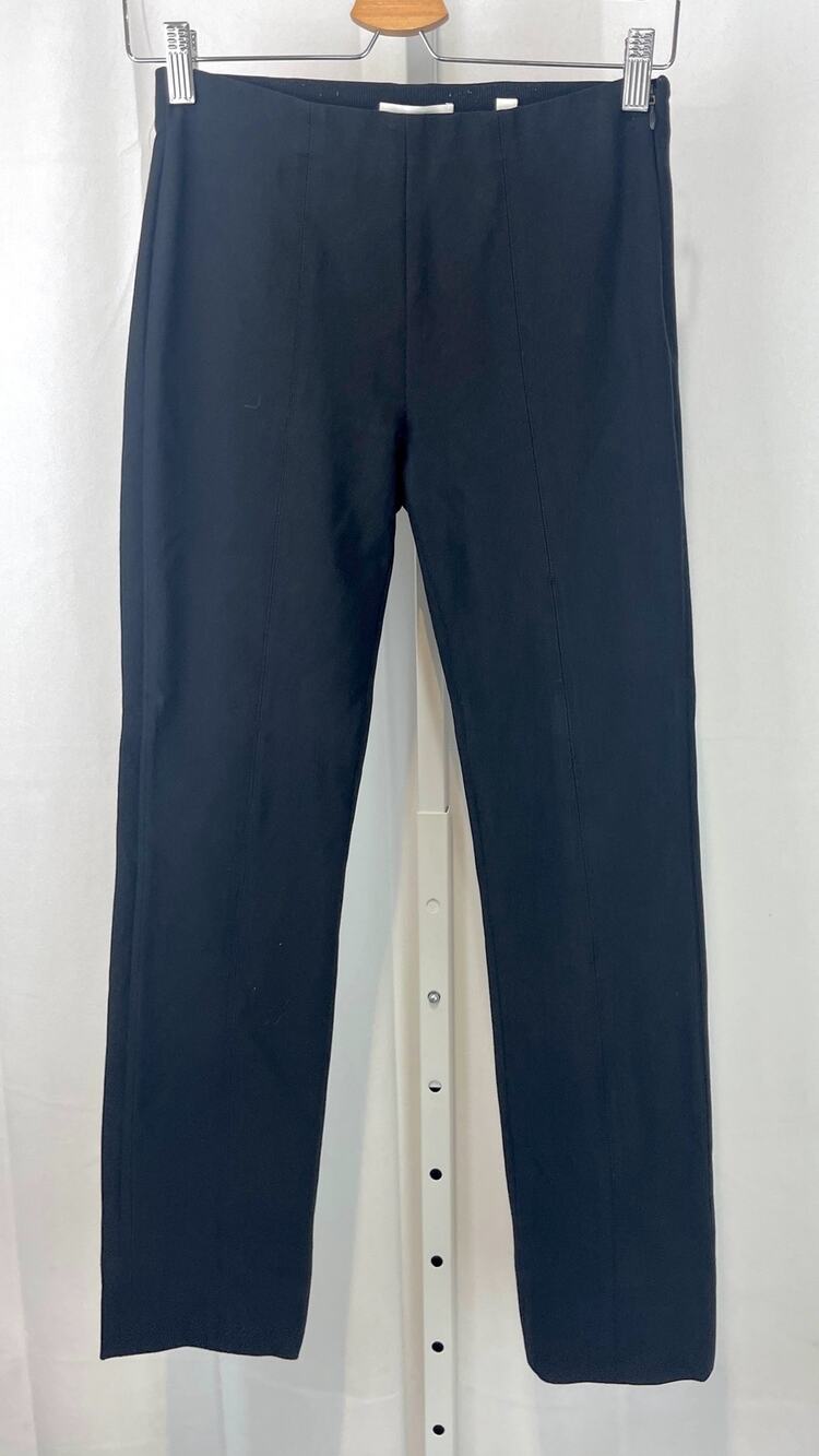 VINCE Side Zip Seamed Slim Ankle Pants Cotton Nylon Stretch Black Size S